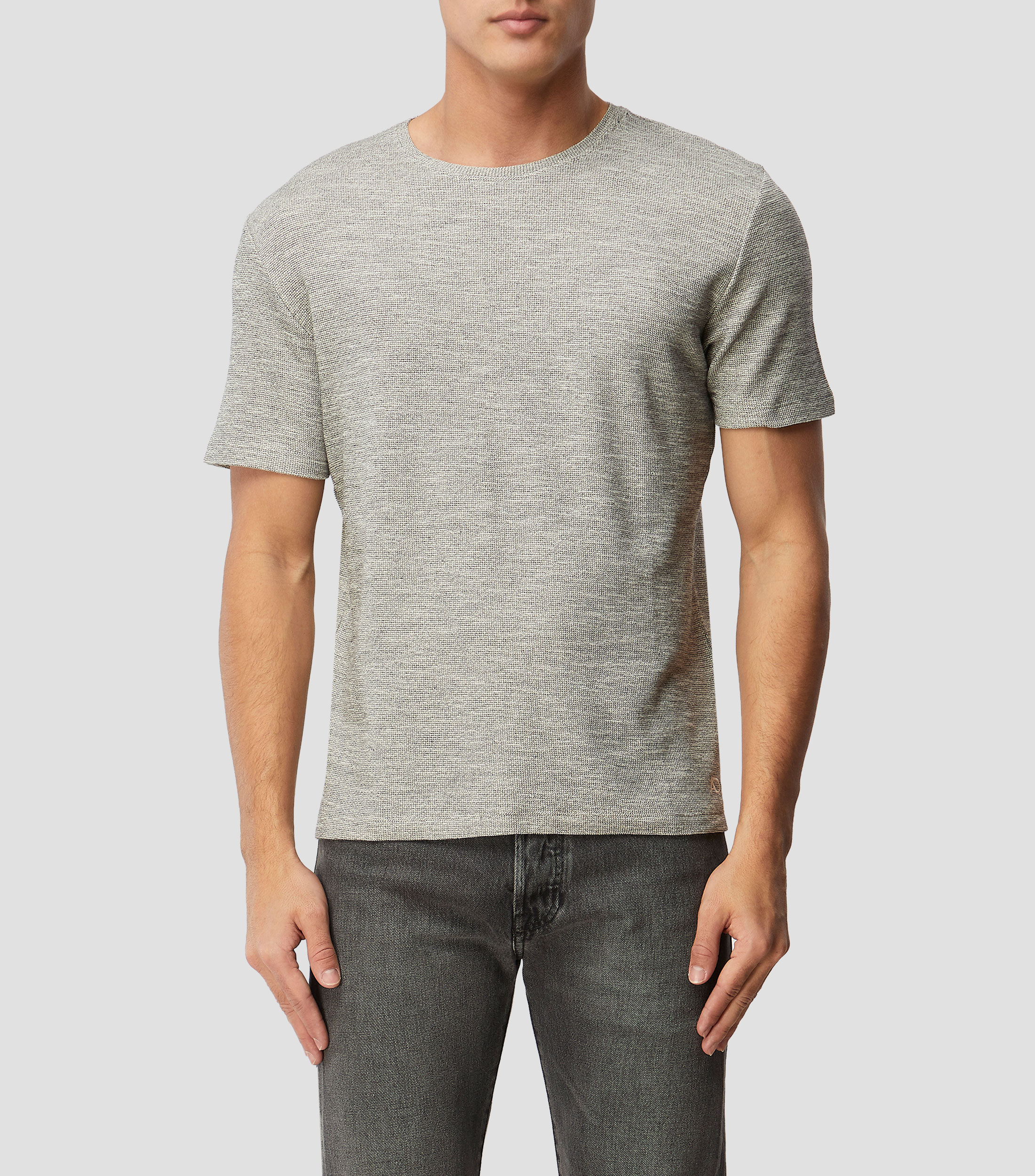 Playera cuello redondo manga corta jaspeada Hombre